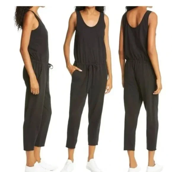 FRANK & EILEEN Tank Jersey Jumpsuit in Black size Small - Picture 2 of 4